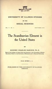 The Scandinavian element in the United States by Kendric Charles Babcock
