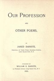 Cover of: Our profession: and other poems