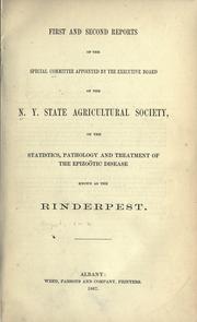 Cover of: First and second reports of the special committee appointed by the Executive board of the N. Y. state agricultural society