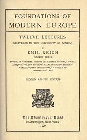 Cover of: Foundations of modern Europe by Reich, Emil