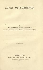 Cover of: Agnes of Sorrento. by Harriet Beecher Stowe