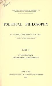 Cover of: Political philosophy. by Brougham and Vaux, Henry Brougham Baron