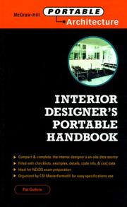 Cover of: Interior Designer's Portable Handbook by Pat Guthrie, Pat Architect's Portable Handbook Guthrie