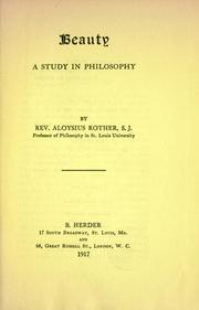 Cover of: Beauty by Aloysius Joseph Rother