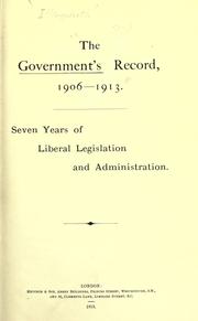 The Government's record, 1906-1913