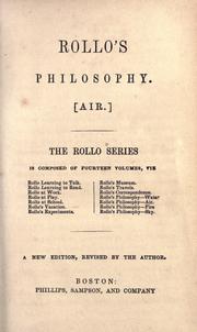 Cover of: Rollo's philosophy: air.