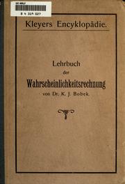 Lehrbuch der wahrscheinlichkeitsrechnung