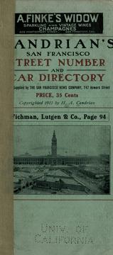 Cover of: Candrain's San Frandcisco street number and car directory ... by H. A. Candrian