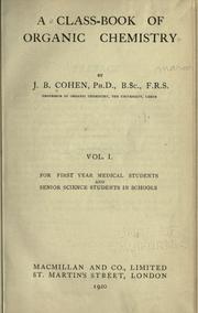 Cover of: A class-book of organic chemistry