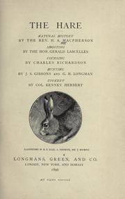 The hare: National history by H. A. Macpherson