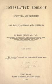 Cover of: Comparative zoology, structural and systematic: for use in schools and colleges