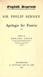 Cover of: Apologie for poetrie, 1595. by Sir Philip Sidney