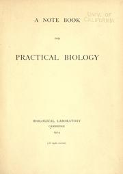 Cover of: A note book for practical biology.