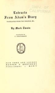 Cover of: Extracts from Adam's diary