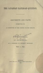 Cover of: The Canadian railroad question by E. W. Meddaugh