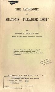 Cover of: The astronomy of Milton's Paradise lost.