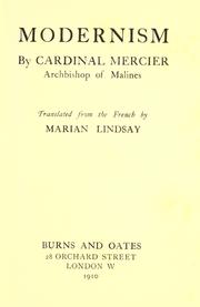 Cover of: Modernism by Désiré Félicien Francois Joseph Mercier, cardinal
