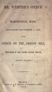 Mr. Webster's speech at Marshfield, Mass by Daniel Webster
