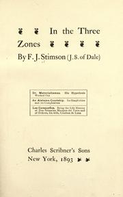 Cover of: In the three zones by Stimson, Frederic Jesup