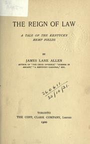 Cover of: The reign of law by James Lane Allen