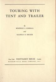 Cover of: Touring with tent and trailer