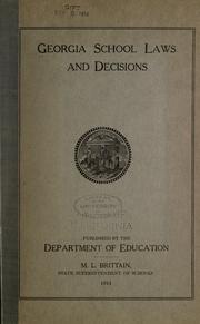 Cover of: Georgia school laws and decisions