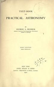 Cover of: Textbook on practical astronomy. by George L. Hosmer