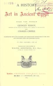 Cover of: A history of art in ancient Egypt by Georges Perrot