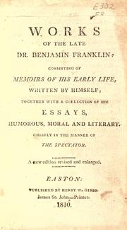 Cover of: Works of the late Dr. Benjamin Franklin by Benjamin Franklin