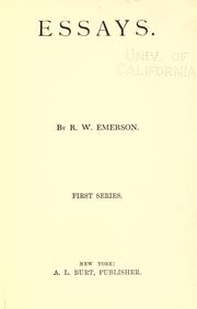 Cover of: Essays by Ralph Waldo Emerson