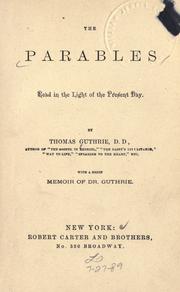 Cover of: The parables by Guthrie, Thomas