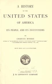 Cover of: A history of the United States of America by Charles Morris