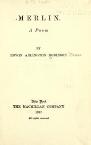 Cover of: Merlin by Edwin Arlington Robinson
