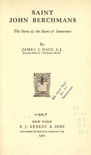 Cover of: Saint John Berchmans by James J. Daly