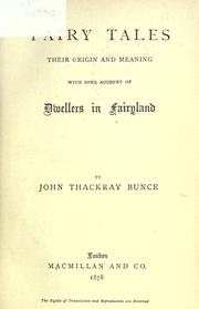 Cover of: Fairy tales by John Thackray Bunce