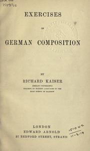Cover of: Exercises in German composition.