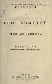 Cover of: Elements of trigonometry: plane and spherical.