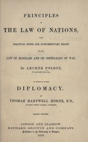 Principles of the law of nations by Archer Polson