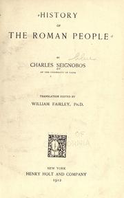 Cover of: History of the Roman people by Charles Seignobos