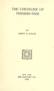 Cover of: The Chevalier of Pensieri-Vani