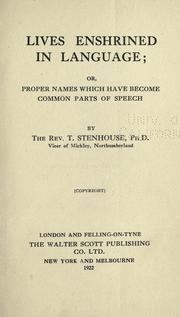 Cover of: Lives enshrined in language: or, proper names which have become common parts of speech