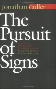 Cover of: The pursuit of signs by Jonathan D. Culler