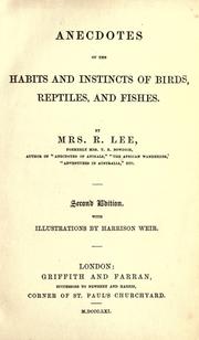 Cover of: Anecdotes of the habits and instincts of birds, reptiles, and fishes by Lee, R. Mrs.