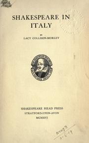 Cover of: Shakespeare in Italy. by Lacy Collison-Morley
