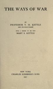 The ways of war by Tom Kettle
