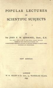 Cover of: Popular lectures on scientific subjects.