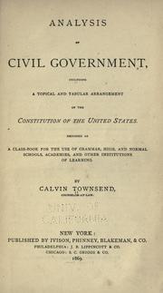 Cover of: Analysis of civil government