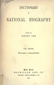 Cover of: Dictionary of national biography. by Edited by  Sidney Lee