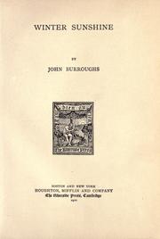 Cover of: Winter sunshine by John Burroughs