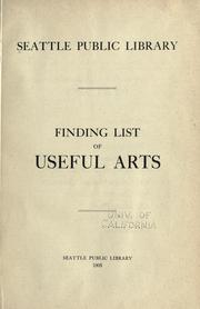 Cover of: Finding list of useful arts.